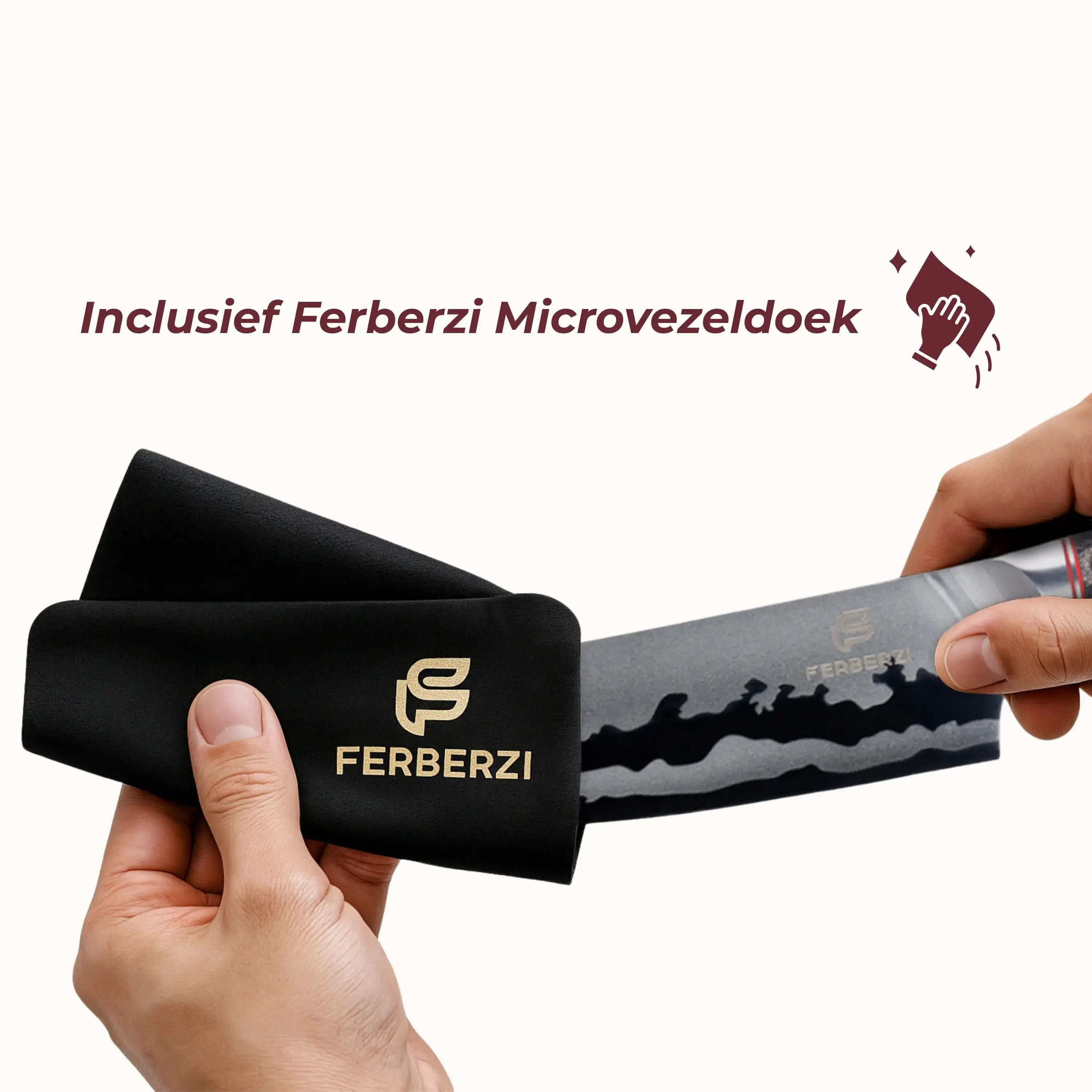 Gratis microvezeldoek reinigt mes met spiegelend golfpatroon